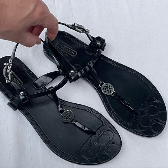 Coach Pansy black jelly sandals size 9-9.5 - Picture 9 of 10